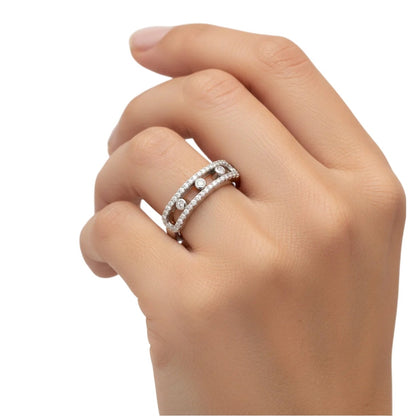 925 Sterling Silver Moissanite stone Ring