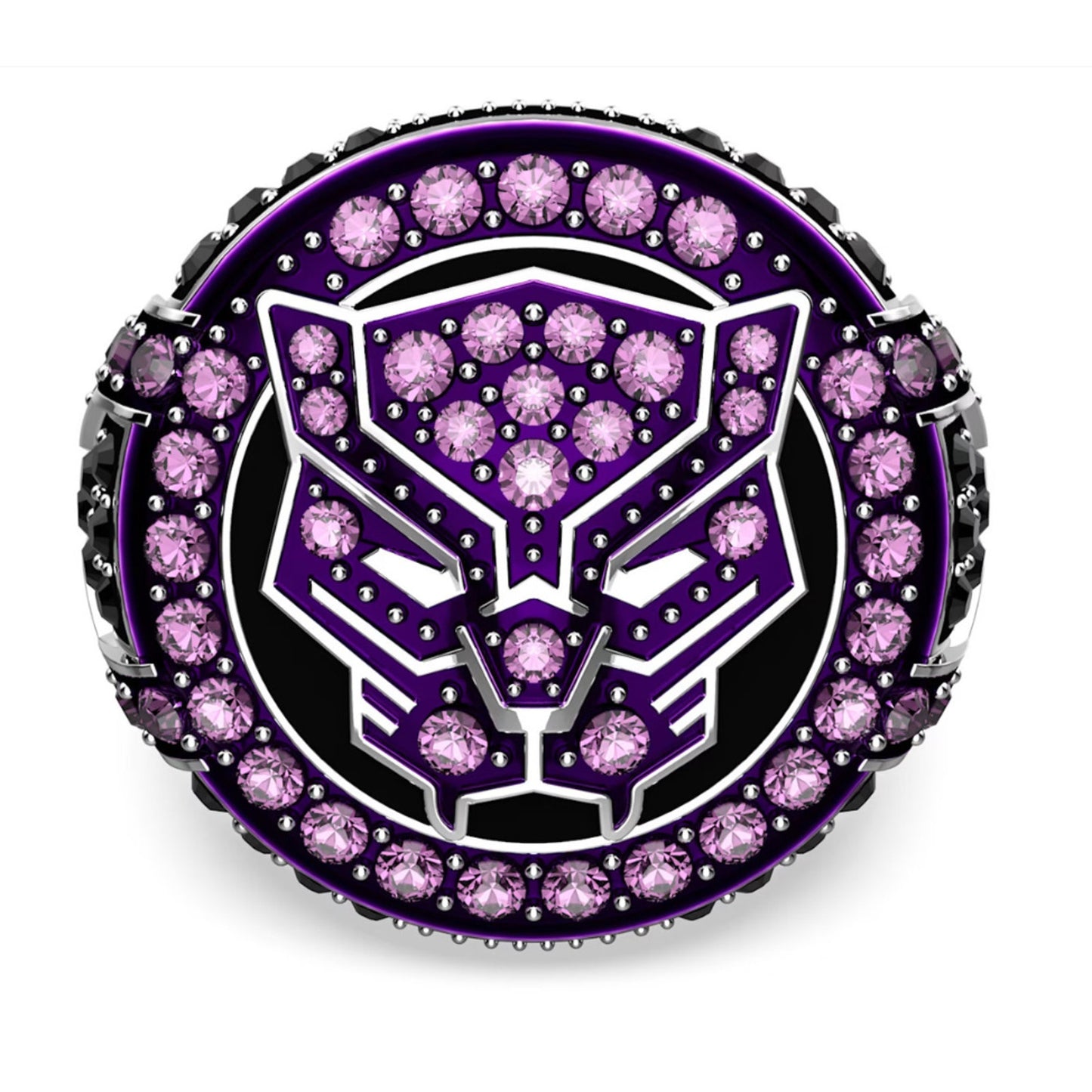 Swarovski Black Panther MARVEL Ring, Purple, Rhodium Plated 58 USA 8 Unisex