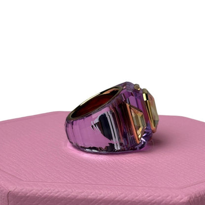 Swarovski Chroma cocktail ring Purple, Gold-tone plated Eur 58 / 8 USA
