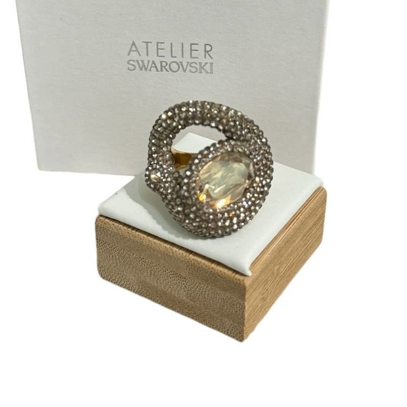 Swarovski Atelier Tigris ring white gold plated 52 / 6   GRAY/CRY/GOS