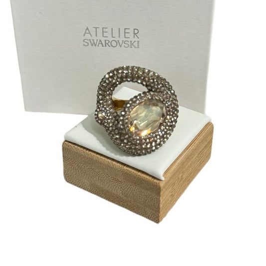 Swarovski Atelier Tigris ring white gold plated 52 / 6   GRAY/CRY/GOS