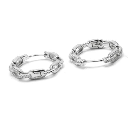 Sparkler Women's hoops 925 Sterling silver earrings