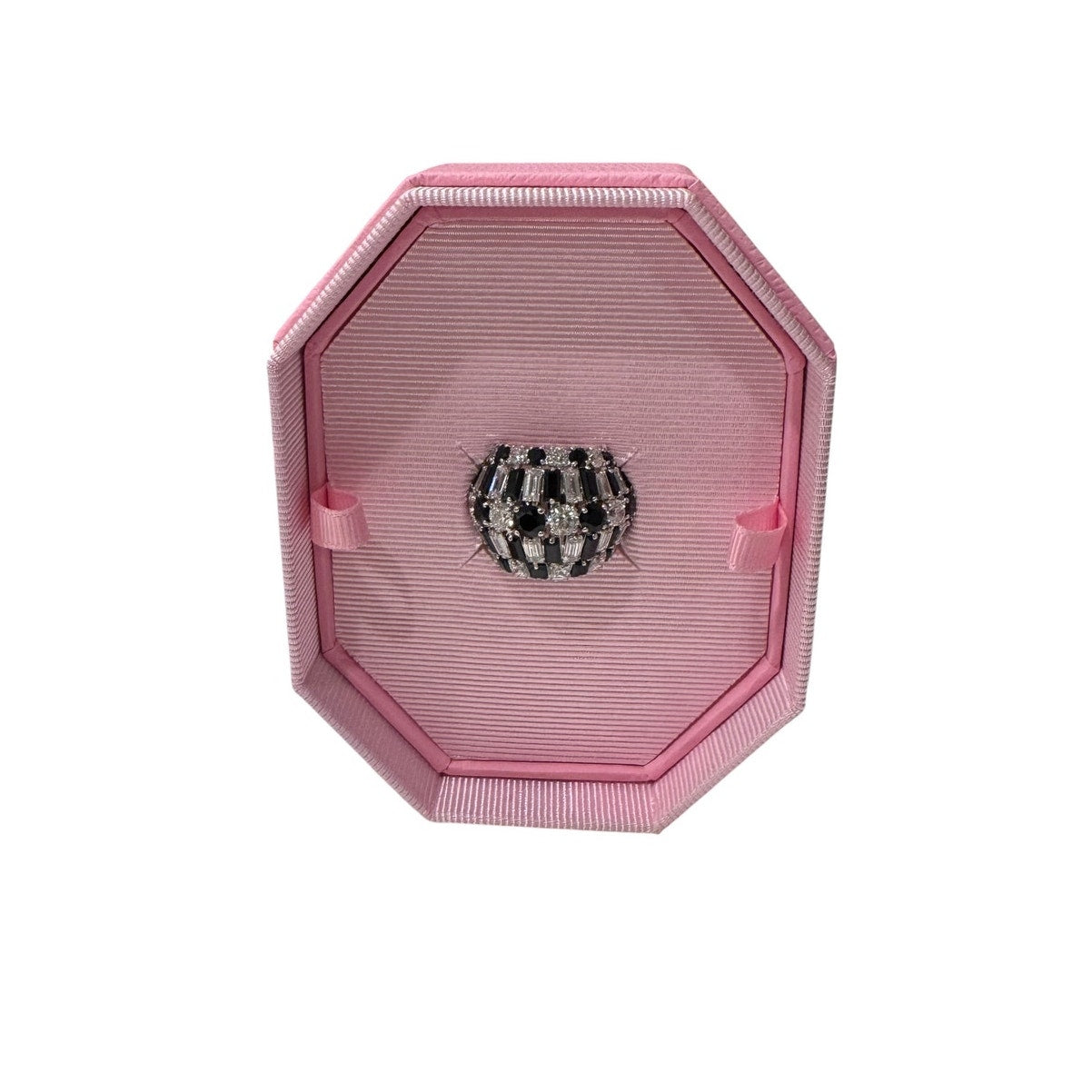 Swarovski Hyperbola ring Swarovski zirconia, Black, Rhodium plated size 5