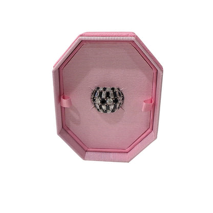 Swarovski Hyperbola ring Swarovski zirconia, Black, Rhodium plated size 5