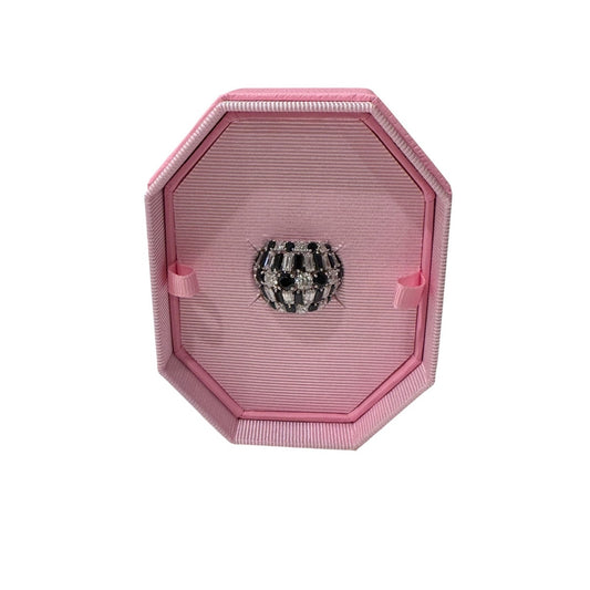 Swarovski Hyperbola ring Swarovski zirconia, Black, Rhodium plated size 5