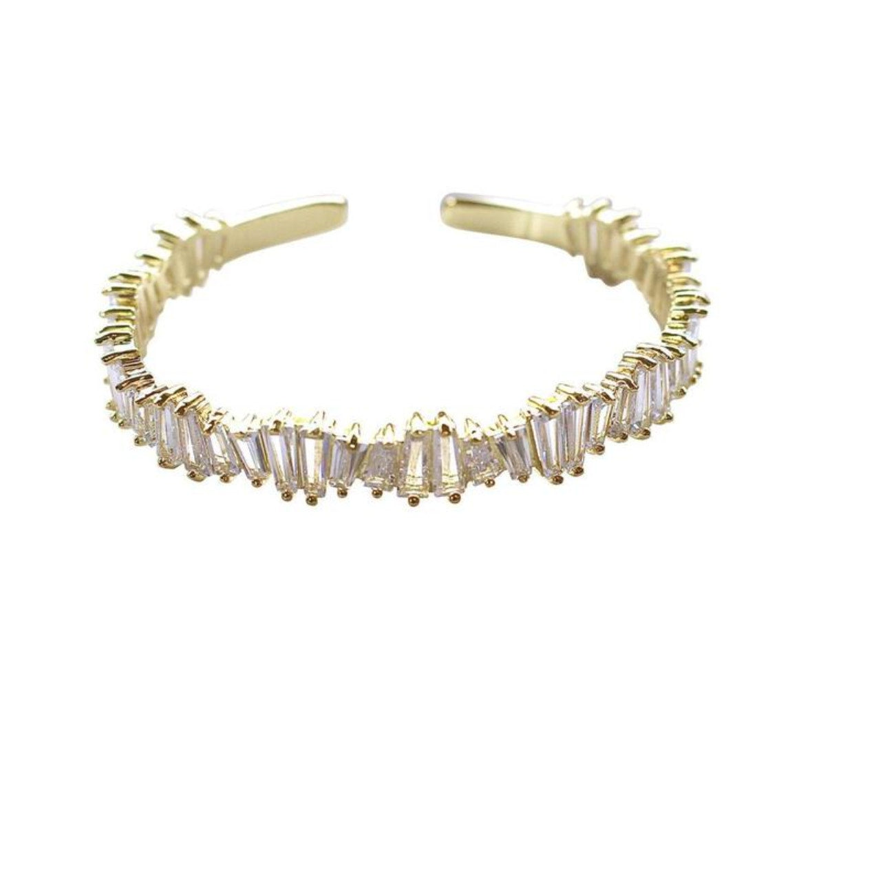 Gigi Bangle / Cuff Cubic Zirconia Clear Bracelet Color Gold Women 18 gold plated