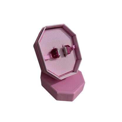 Swarovski Lucent ring Magnetic closure, Pink, Rhodium plated Size 60/9