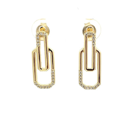 Stylish Two-Link Paperclip Earrings  Modern Minimalist Jewelry Trendy