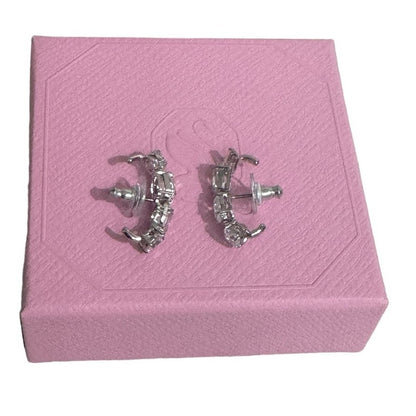 Swarovski Gema Ear Cuffs, Mixed Cuts, White, Rhodium Plated New