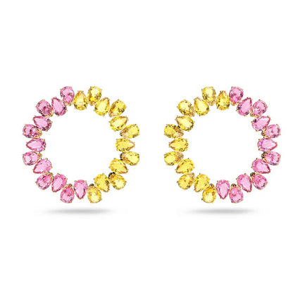 Swarovski Millenia hoop earrings Pear cut crystals, Multicolored