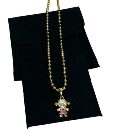 Girl Charm Necklace 18 K Gold plated Mother's Necklace