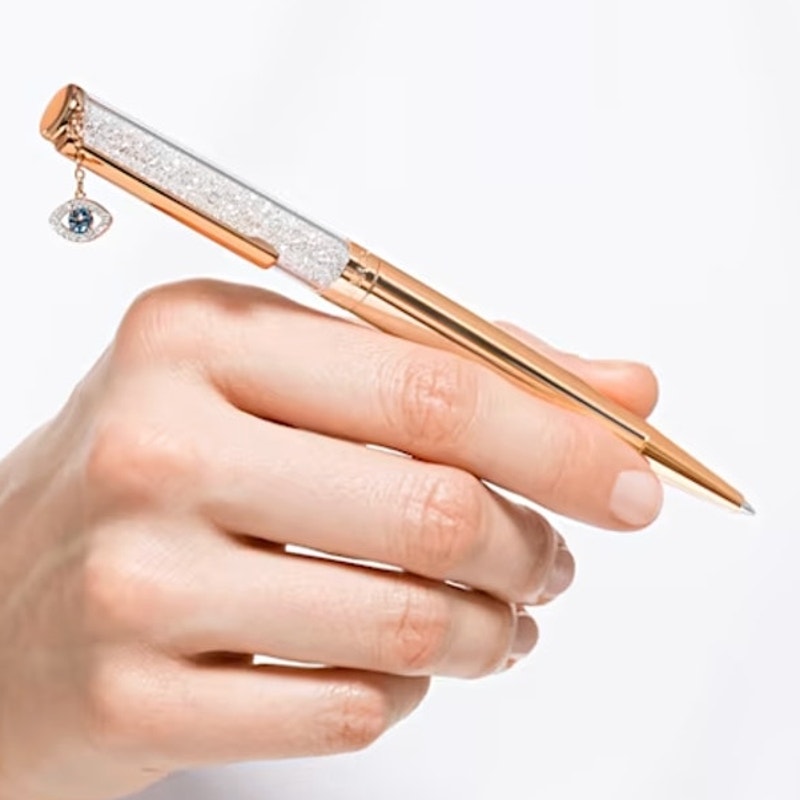 Swarovski Crystalline ballpoint pen Evil eye, Rose gold tone, Rose gold-tone plated