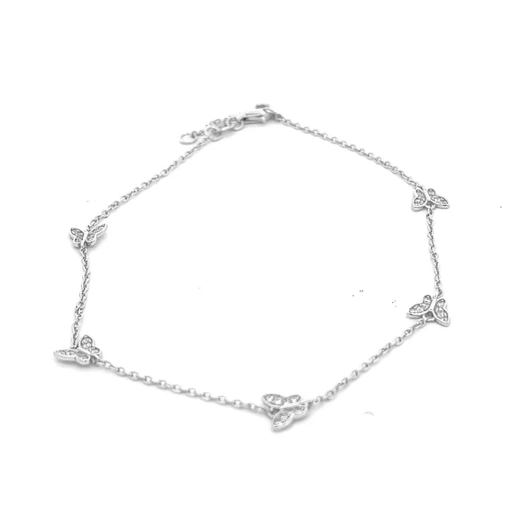 Dainty Butterfly Anklet for Women Elegant & Adjustable Foot Jewelry 925 Sterling Silver