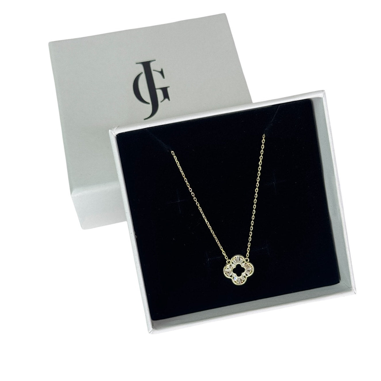 Gold Open Clover Necklace