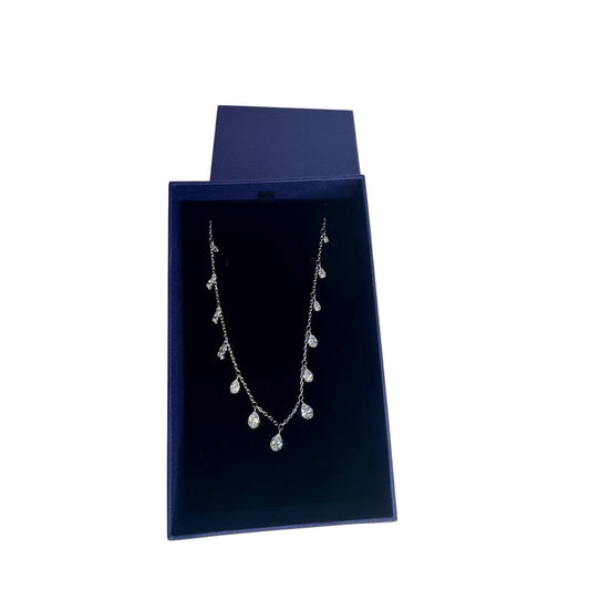 Swarovski Jewelry Attract Pear Necklace White Rhodium Plating