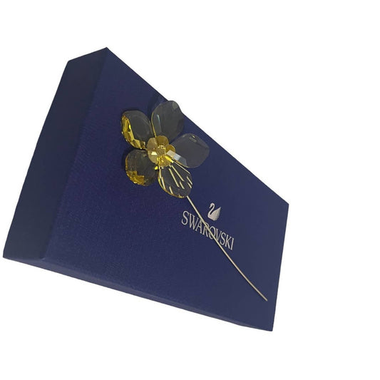 Swarovski Garden Tales Cosmos Flower collectible figurine for decor, with light yellow Swarovski crystal petals
