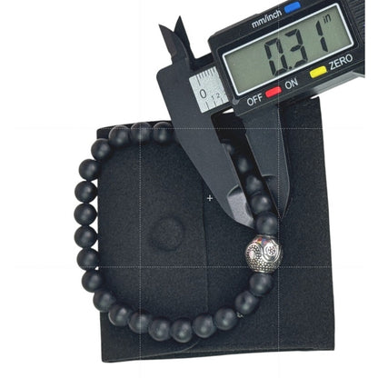 Balance & Power Men’s Bead Bracelet Skull, Yin Yang & Angel Wings Set