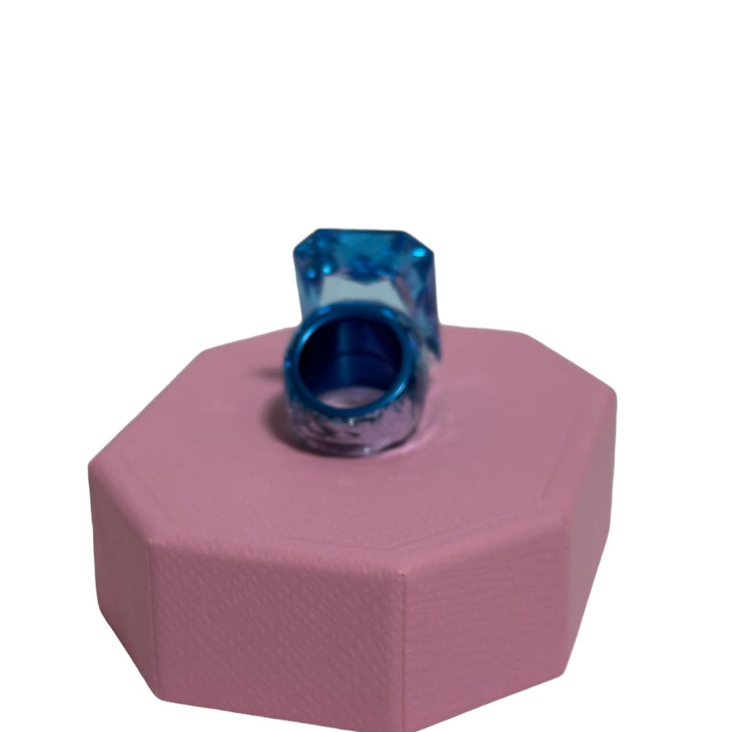 Swarovski Lucent cocktail ring Oversized crystal, Octagon cut, Blue 52 / 6 USA