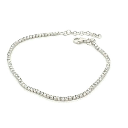 Classic Thin Tennis Bracelet  925 Sterling Silver Cubic Zirconia