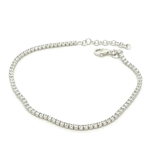 Classic Thin Tennis Bracelet  925 Sterling Silver Cubic Zirconia
