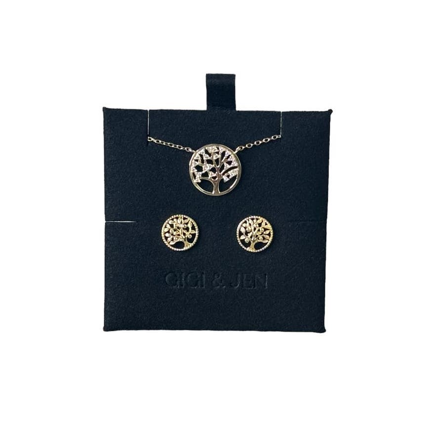 Gigi and Jen Tree of Life Necklace & Earrings Bundle Trendy set