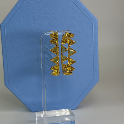 Swarovski Millenia hoop earrings Yellow, Gold-tone plated