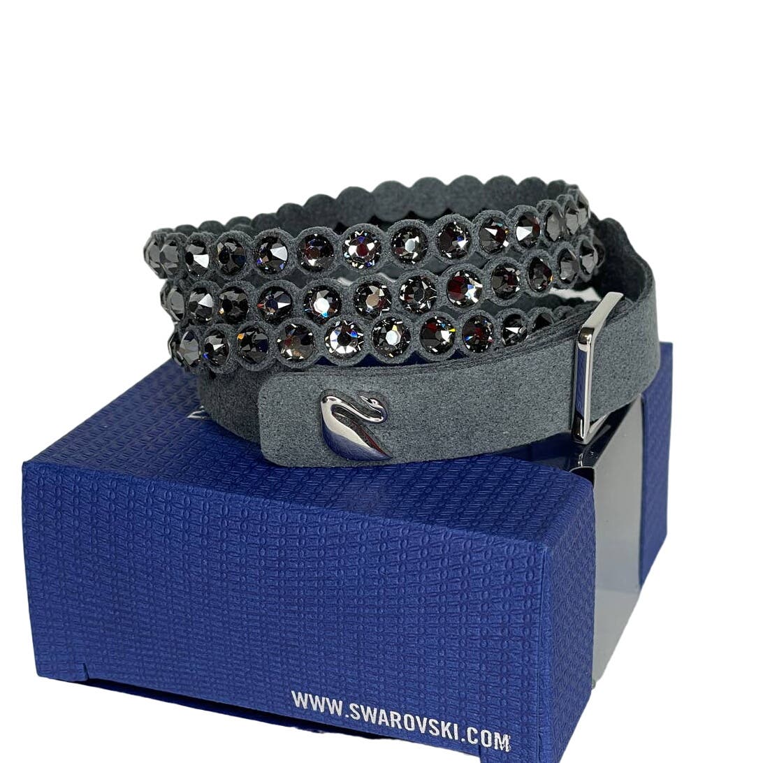 Swarovski Power Collection Adjustable Bracelet in Dark Gray