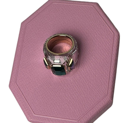Swarovski Chroma cocktail ring Green, Gold-tone plated EUR 58 USA 8