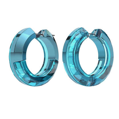Swarovski Women's Hoop Earrings Lucent Blue Aluminum and Crystals