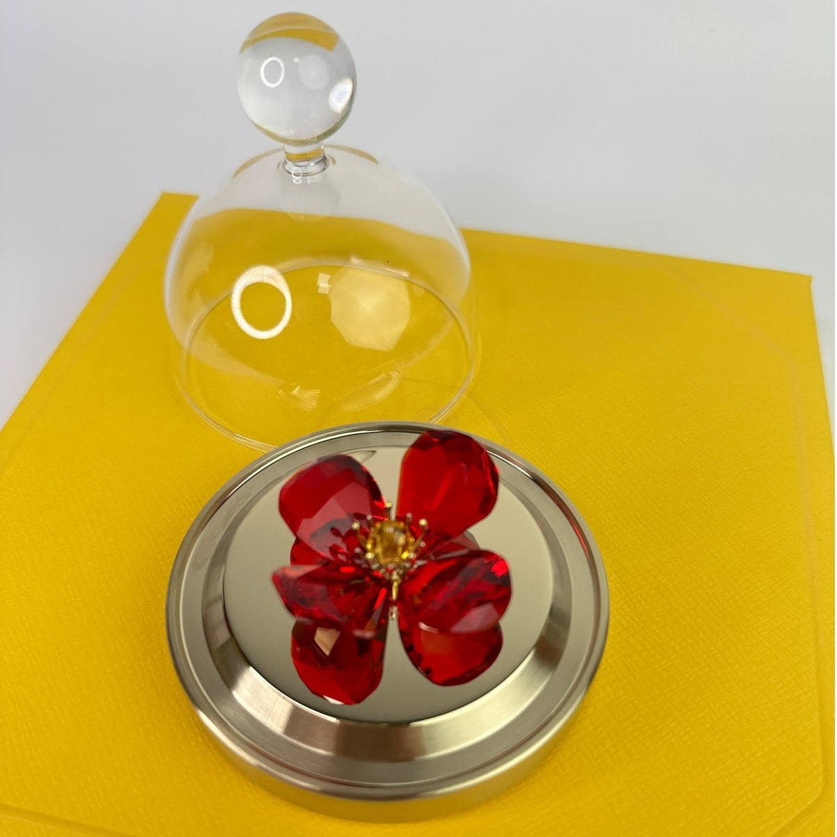 Swarovski Crystal Garden Tales Red Poppy Bell Jar