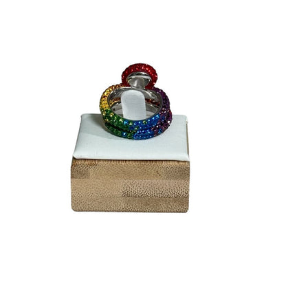 Swarovski Atelier Tigris ring Set (2) Mixed cuts, Water droplets, Multicolored, Rhodium plated New