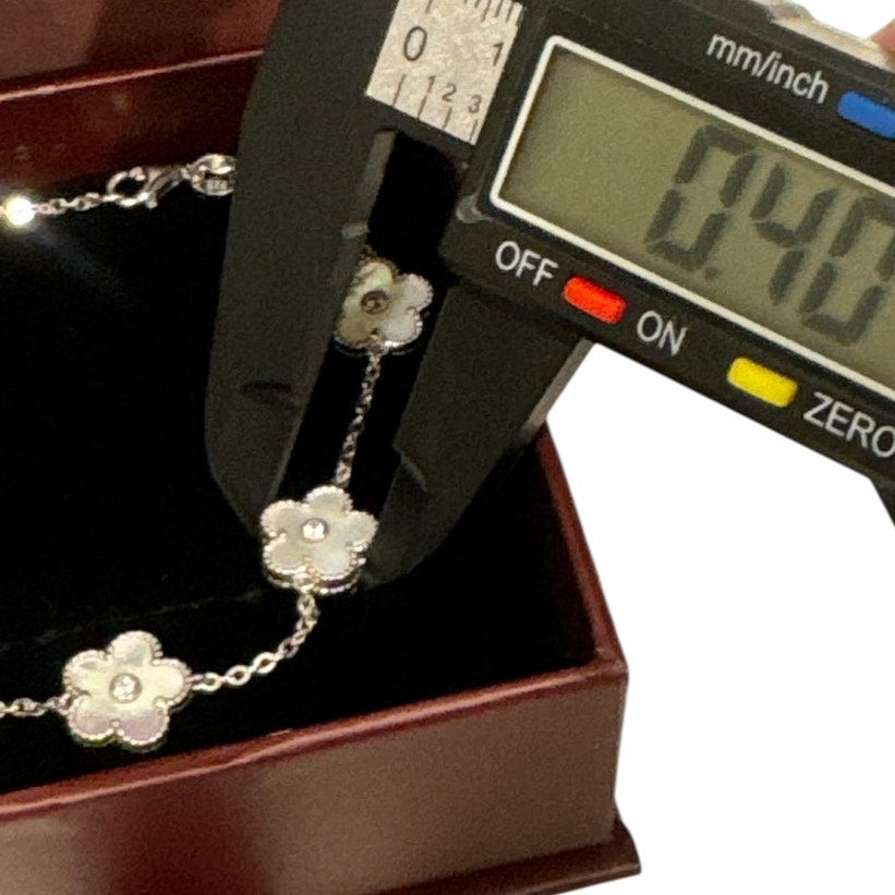 Floral Charm Bracelet Sterling Silver 925 Women’s Jewelry Gift