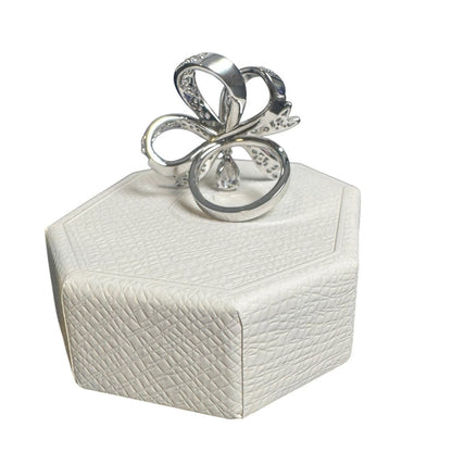 Swarovski Volta Cocktail Ring Bow White Crystal Rhodium Plated 55 /7