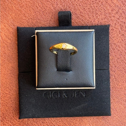 Gold Pinky Ring Minimalist Open Band