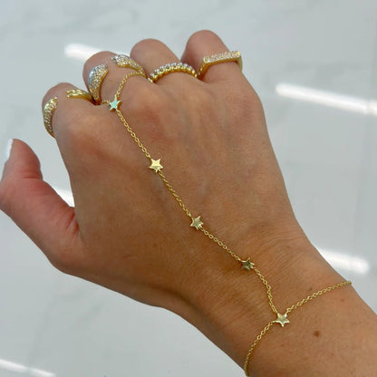 Multi Star Hand Chain Bracelet  Jewelry with Star Accents Accessory