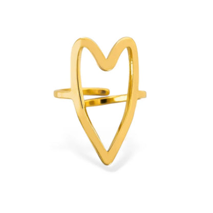 Abstract Heart Ring Minimalist Sculptural Design