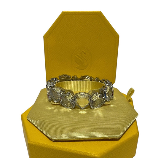 Swarovski Millenia bracelet Triangle cut crystals, White, Rhodium plated M