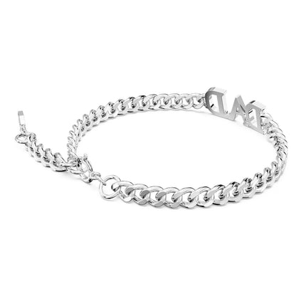Swarovski Dad Bracelet, White, Rhodium Plated Large
