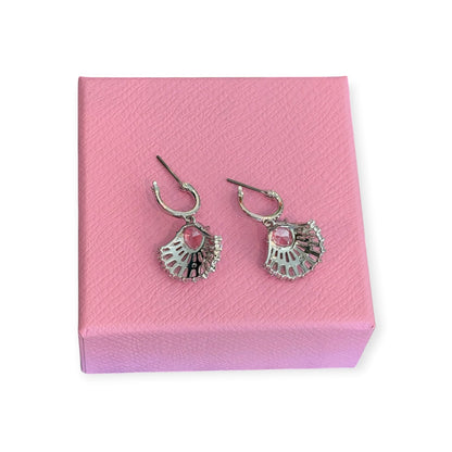 Swarovski Idyllia Drop Earrings, Pink, Mixed Cuts, rhodium-plated metal