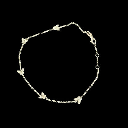 Dainty Butterfly Anklet for Women Elegant & Adjustable Foot Jewelry 925 Sterling Silver