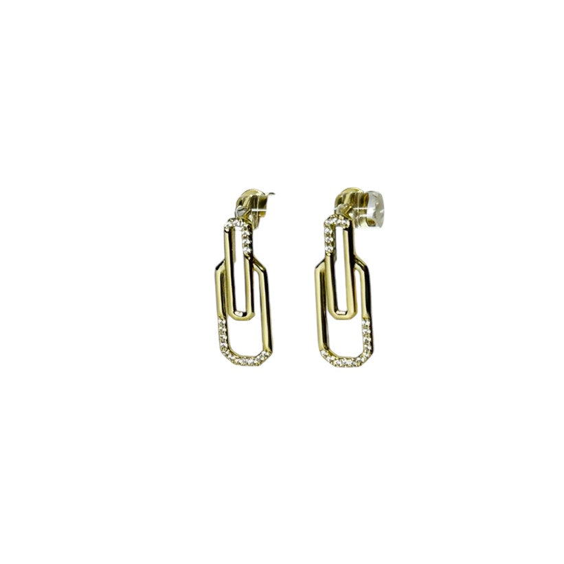 Stylish Two-Link Paperclip Earrings  Modern Minimalist Jewelry Trendy