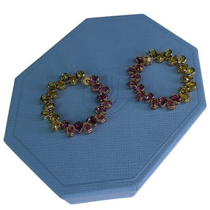 Swarovski Millenia hoop earrings Pear cut crystals, Multicolored