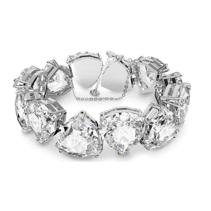 Swarovski Millenia bracelet Triangle cut crystals, White, Rhodium plated M