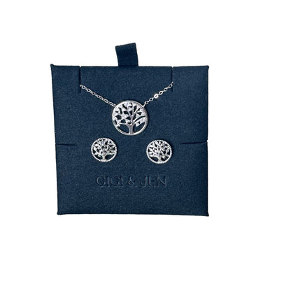 Gigi and Jen Tree of Life Necklace & Earrings Bundle Trendy set