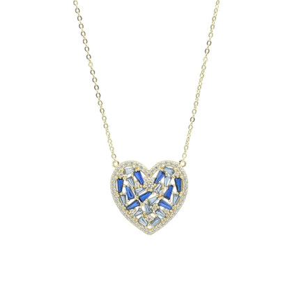 Blue Heart of Shine gold Necklace