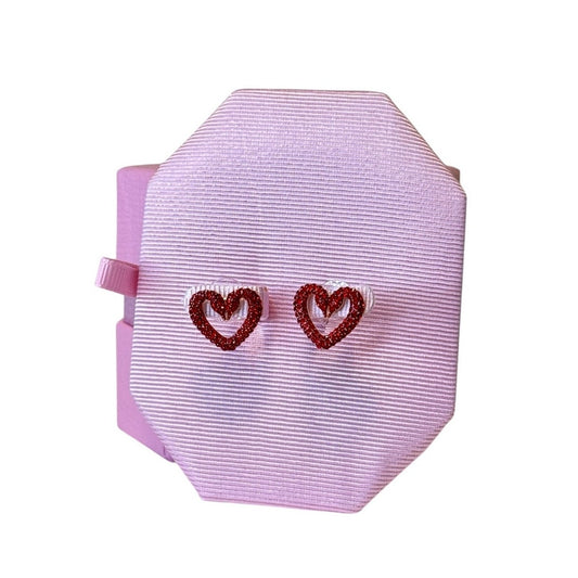 Swarovski Una Stud Red Heart Earrings Extra Small Gold-Tone Plated