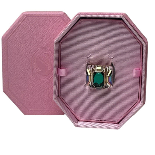 Swarovski Chroma cocktail ring Green, Gold-tone plated EUR 58 USA 8