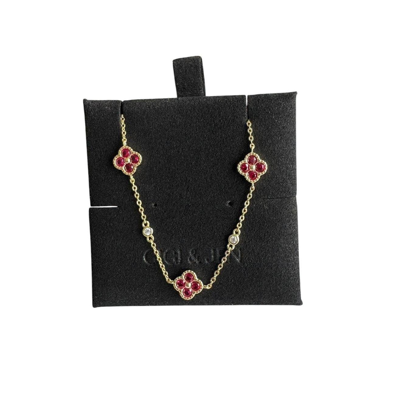 Necklace & Bracelet Red floral Jewelry Set