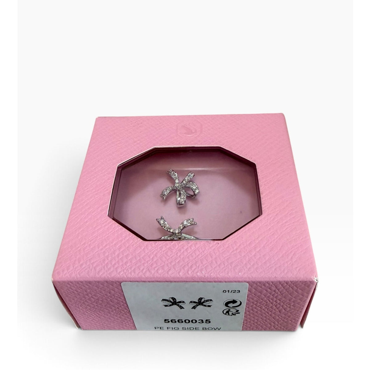 Swarovski Volta Fig Side Bow Crystal Stud Earrings