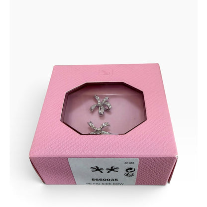 Swarovski Volta Fig Side Bow Crystal Stud Earrings